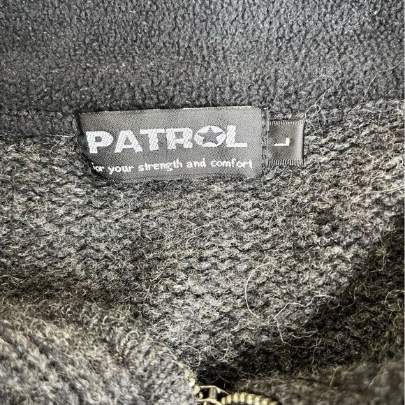 Vintage Patrol Shetland Wool Fair Isle Heather Gray 1/4 Zip Sweater Women Large - Picture 9 of 14